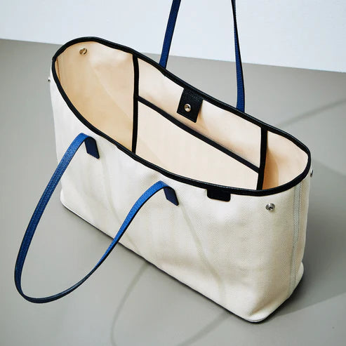 ETELA Large tote bag - Off-white×Black/Purple