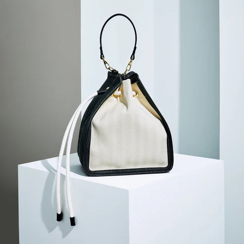 ETELA String bag - Off-white×Black×black