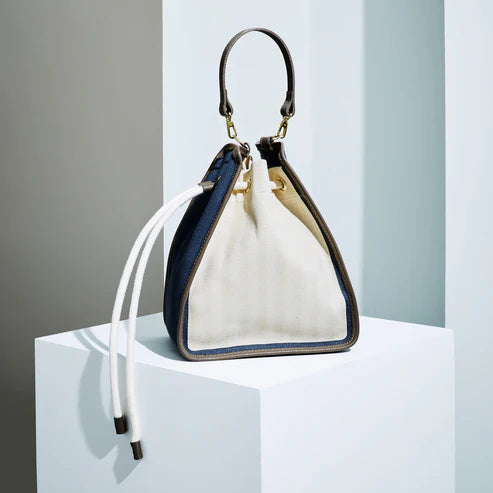 ETELA String bag - Off-white×Taupe×blue