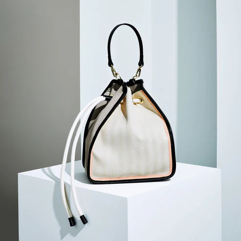 ETELA String bag - Off-white×Black×light blue/pink/gray