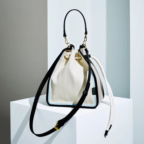 ETELA String bag - Off-white×Black×light blue/pink/gray