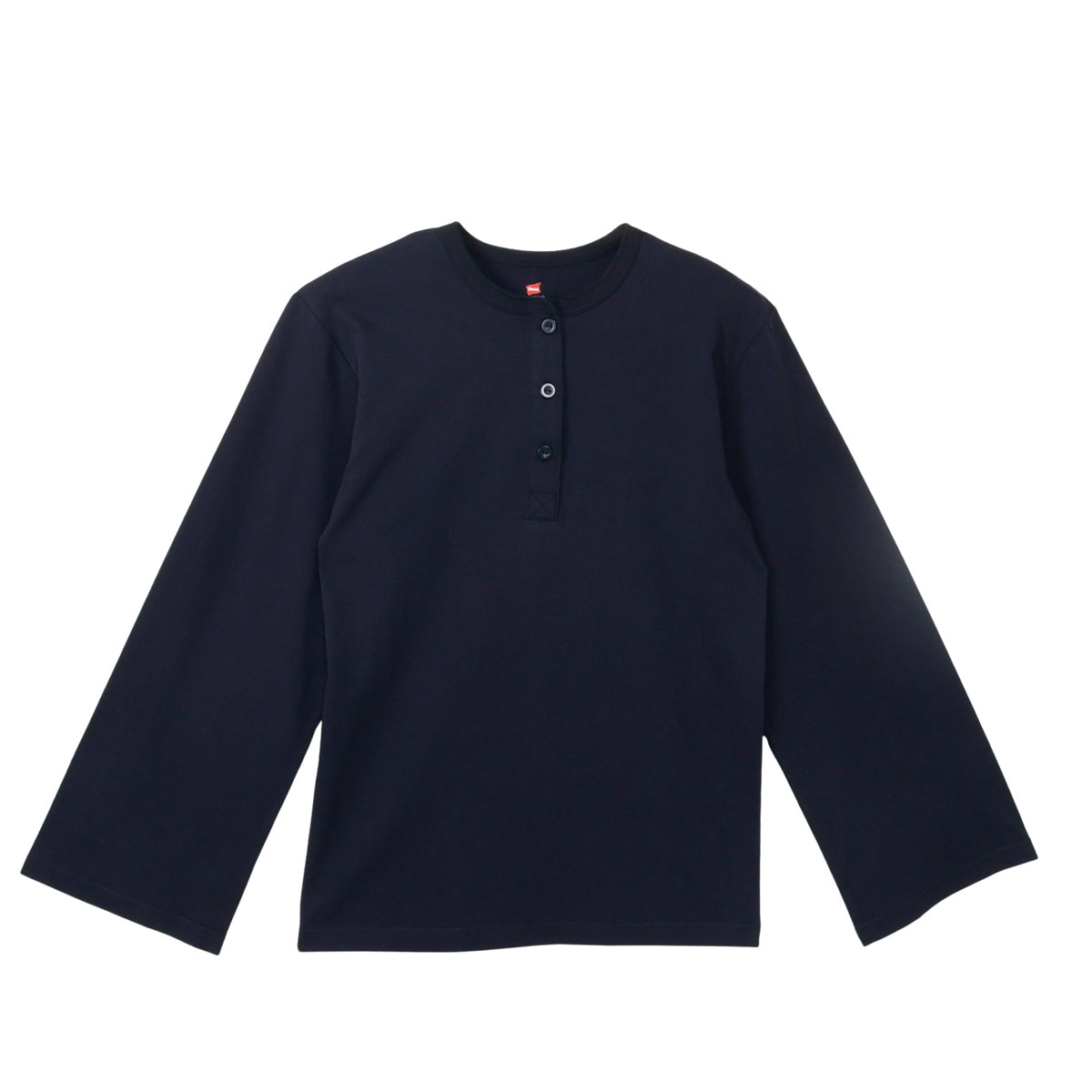 Hanes originalsヘンリーネックロングスリーブTシャツ by THE DODO JEAN / BLACK