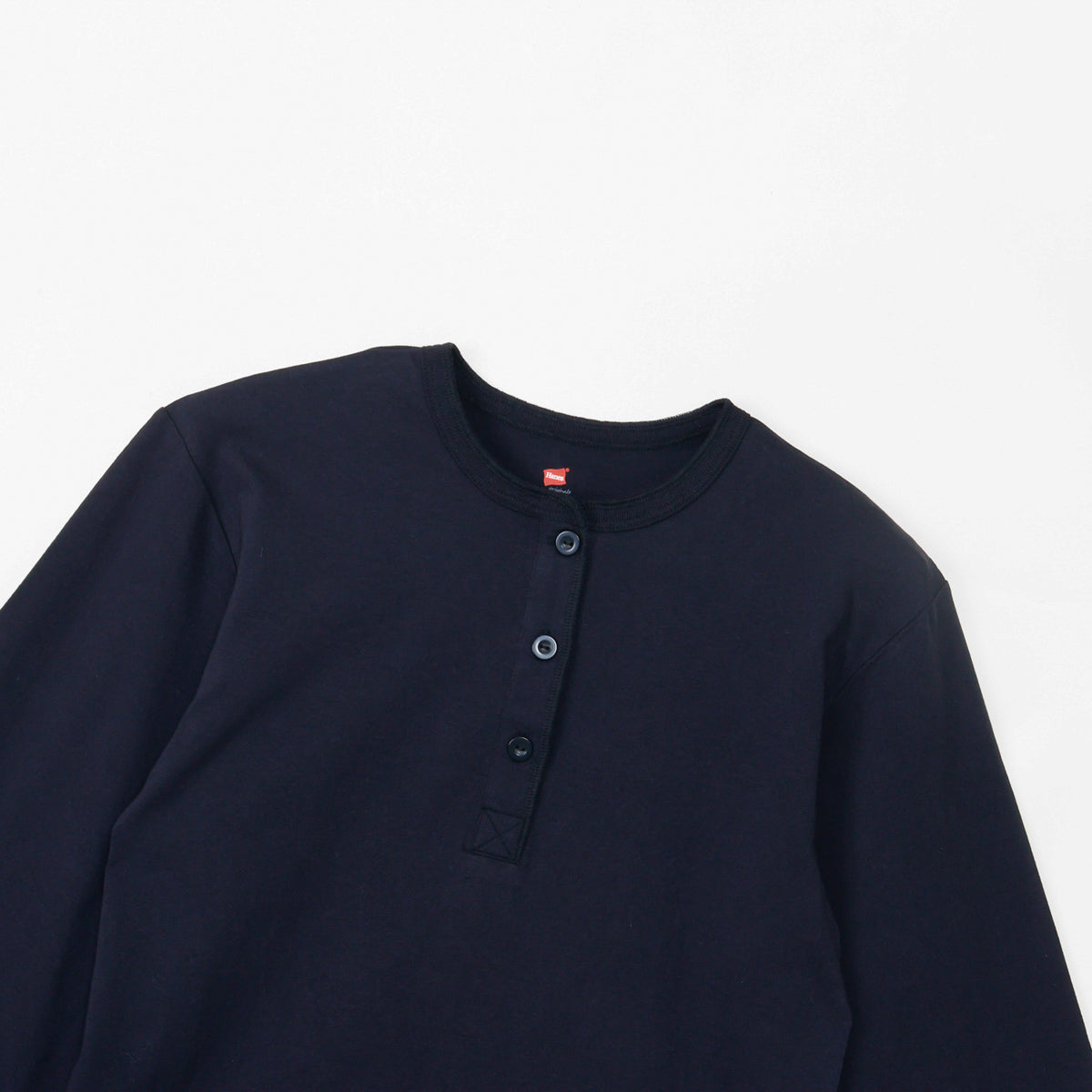 Hanes originalsヘンリーネックロングスリーブTシャツ by THE DODO JEAN / BLACK
