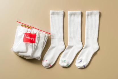 Hanes originalsロークルーソックス 3P by THE DODO JEAN / WHITE