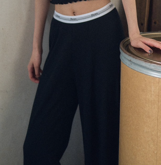 Hanes  originalsロングワイドパンツ by THE DODO JEAN / BLACK