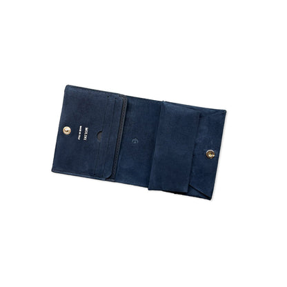 Exclusive Bifold Compact Wallet suede / NAVY
