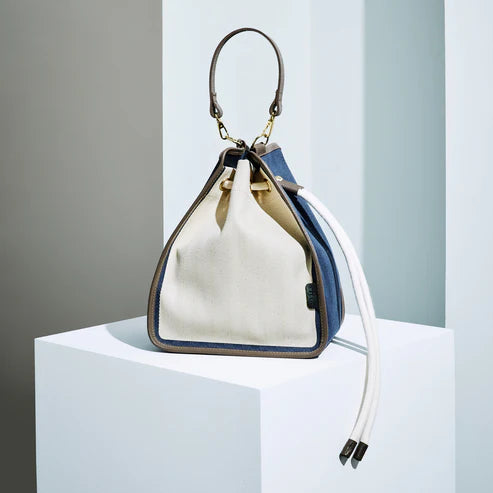 ETELA String bag - Off-white×Taupe×blue