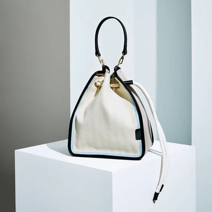 ETELA String bag - Off-white×Black×light blue/pink/gray