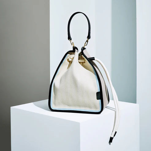 ETELA String bag - Off-white×Black×light blue/pink/gray