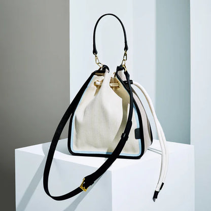 ETELA String bag - Off-white×Black×light blue/pink/gray