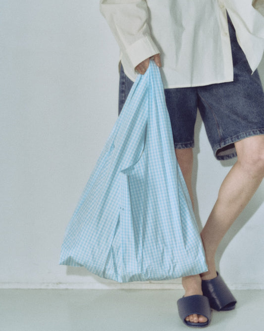 bag / NYLON CHECK L.BLUE