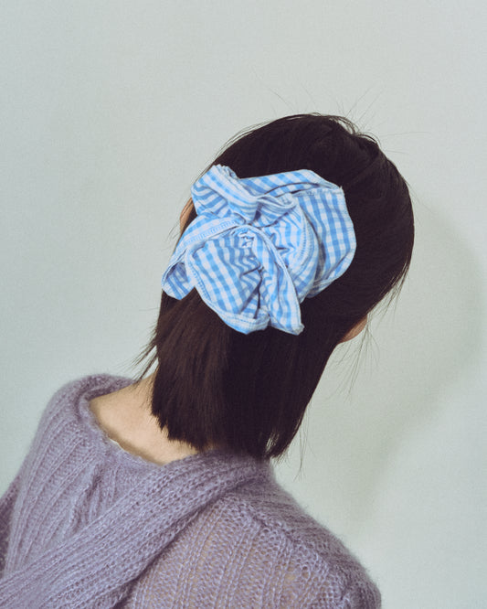 Scrunchie / CHECK BLUE