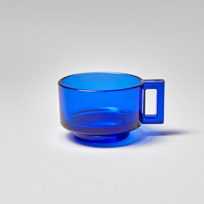 ARNO GLASS Cup & Saucer - Cobalt