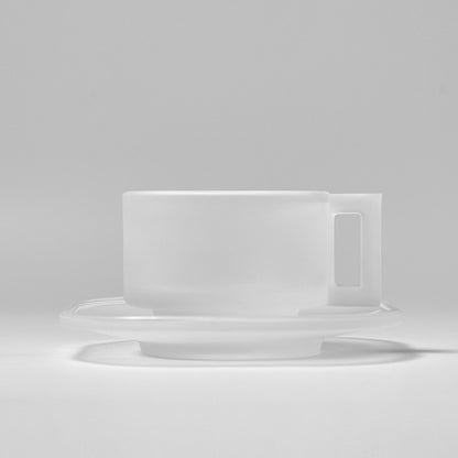 ARNO GLASS Cup and Saucer - Frosted
