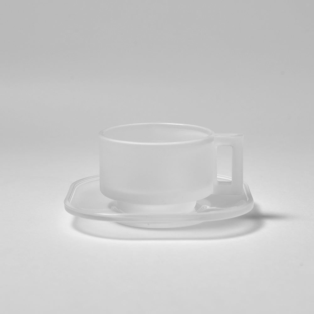 ARNO GLASS Cup and Saucer - Frosted