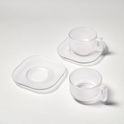 ARNO GLASS Cup and Saucer - Frosted