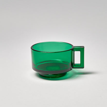 ARNO GLASS Cup & Saucer - Green