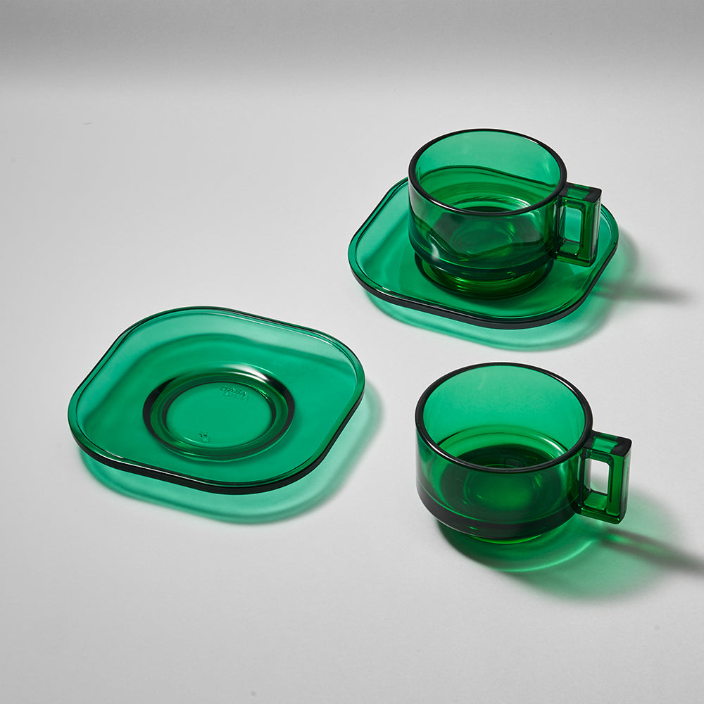 ARNO GLASS Cup & Saucer - Green – VAKT.