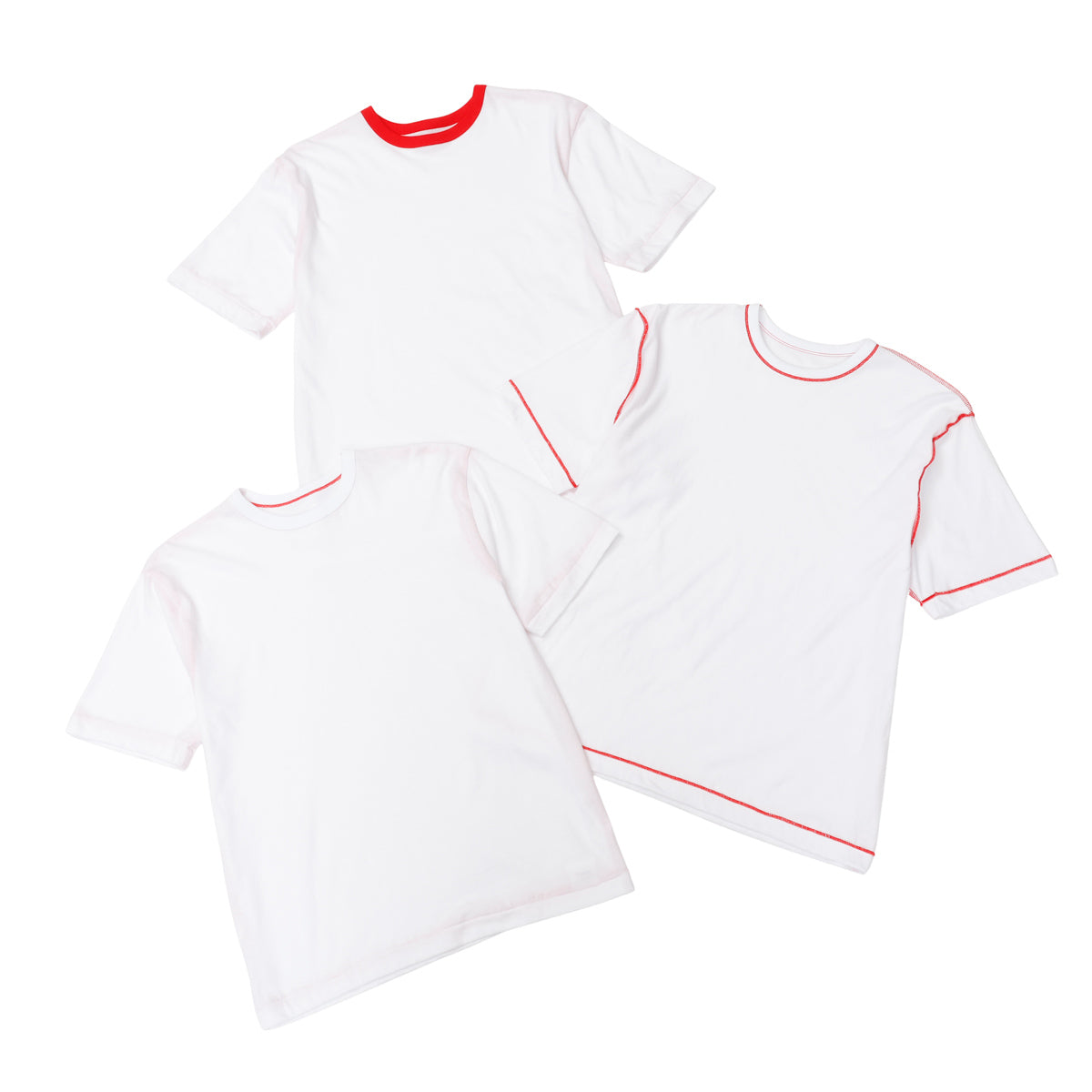 3PリバーシブルクルーネックTシャツ by THE DODO JEAN / ﾚｯﾄﾞ