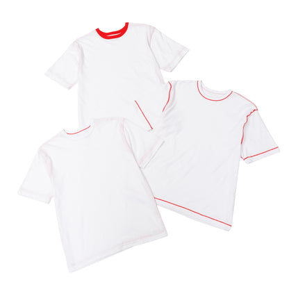 3PリバーシブルクルーネックTシャツ by THE DODO JEAN / ﾚｯﾄﾞ