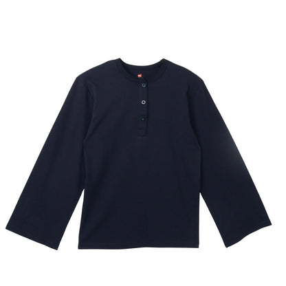 Hanes originalsヘンリーネックロングスリーブTシャツ by  THE DODO JEAN / BLACK