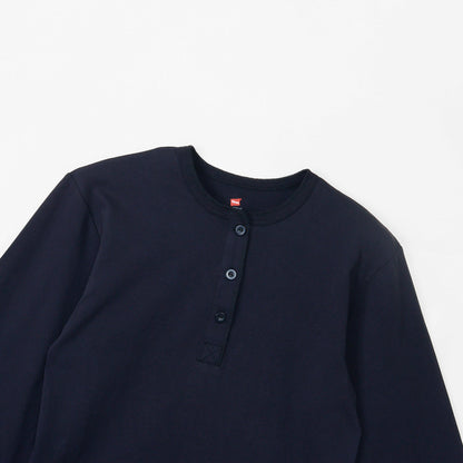 Hanes originalsヘンリーネックロングスリーブTシャツ by  THE DODO JEAN / BLACK