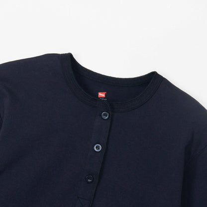 Hanes originalsヘンリーネックロングスリーブTシャツ by  THE DODO JEAN / BLACK