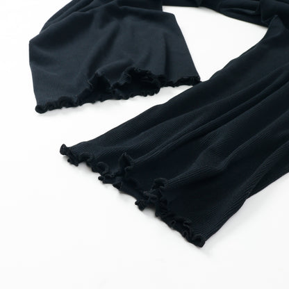 Hanes  originalsロングワイドパンツ by THE DODO JEAN / BLACK