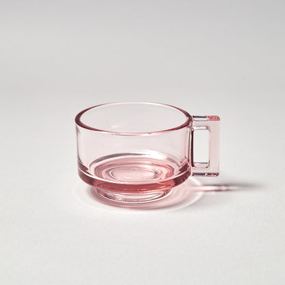 ARNO GLASS Cup & Saucer - Pink
