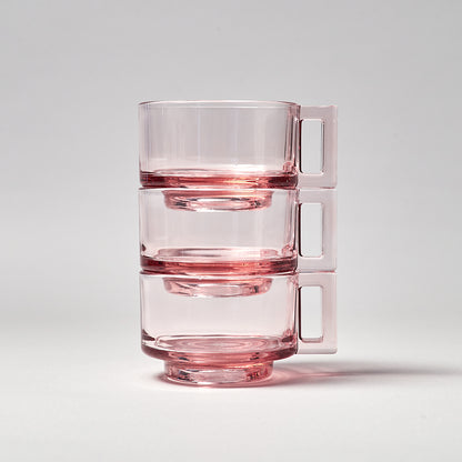ARNO GLASS Cup & Saucer - Pink