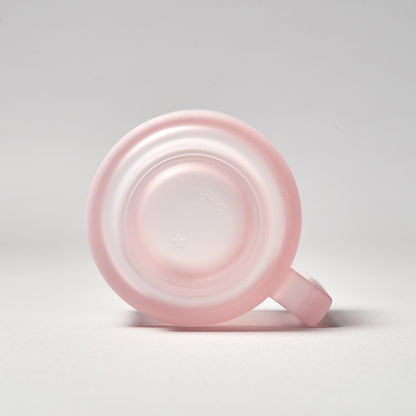 ARNO GLASS Cup & Saucer - Pink Frosted