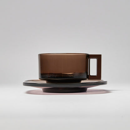 ARNO GLASS Cup & Saucer - Smoke