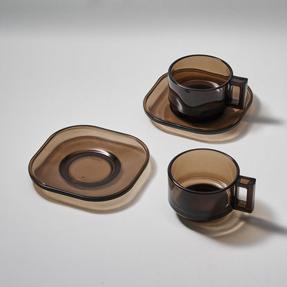 ARNO GLASS Cup & Saucer - Smoke
